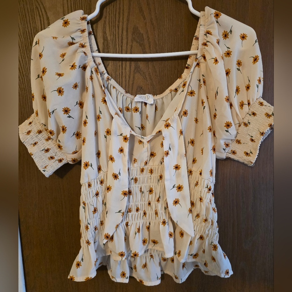 Floral Cream Women's Top